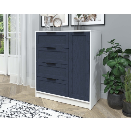 Тумба Тренд КТ-Т90 (Белый платинум ЛДСП/ Дуб королевский ЛМДФ) Ш900 В1020 Г451